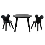 Set table et 2 chaises moules mickey mouse noir