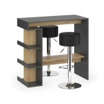 Set de table de bar dana 108x50cm avec 2 tabourets de bar anthracite / ch�ne de force dor� vicco 57743 ...