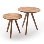 Set de tables basses - ch�ne massif huil� - forme ronde