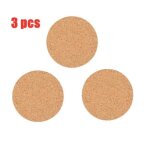 Set de table en bois naturel - 3 pi�ces - rond - tapis de tasse - dessous de verre - caf� - support de ...
