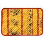 Set de table - clos des oliviers - jaune - 100% coton - rectangulaire - lavable en machine Set de table - clos des oliviers - jaune - 100% coton - rectangulaire - lavable en machine