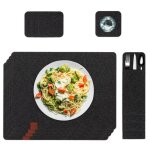 Sets de table sets de table en feutre lavable set de 4 - sets de table sous - verres sous - verres assiettes ...