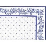 Set de table - proven�ale - blanc et bleu - 100% coton - 38x48 cm - lavable
