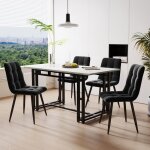 Set de table de salle  manger complte noire avec 4 chaises table de cuisine modernechaises en velours ...