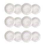 Set de table service de 12 assiettes creuses en verre -  20 cm - juanio