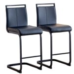 Set de tabourets de bar (2 pcs) - cuir pu noir haute qualit� - 39 � 465 � 965 cm multicolore chaise