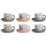Set de tasses avec assiettes - dkd home decor - estándar - porcelaine - multicolore - 4 pièces Set de tasses avec assiettes - dkd home decor - estándar - porcelaine - multicolore - 4 pièces