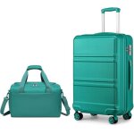 Kono set de 2 valises de voyage rigide bagage cabine 55x40x22cm  4 roulettes avec serrure tsa + sac ...