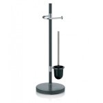 Set wc - non spécifié - dérouleur papier wc et brosse - gris anthracite - métal - 76. 5cm x 25cm Set wc - non spécifié - dérouleur papier wc et brosse - gris anthracite - métal - 76. 5cm x 25cm
