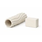 Set yoga - brique et rouleau - athlecia - kehlani en mousse eva - taille unique - blanc cr�me