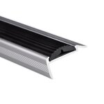 Seuil descalier avec simple caoutchouc power grip longueur: 134 cm autocollant noir