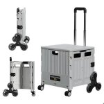 Seven comfort chariot de courses pliable 6 roues monte - escalier poign�e extensible 40?kg gris