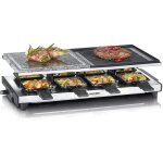 Severin raclette gril avec pierre naturelle et plaque anti - adh�sive r�versible 8 po�lons 1 500 w inox ...