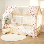 Sevira kids set double ciel de lit cabane en gaze de coton coeurs rouge 390 cm - rouge - 390 cm made ...