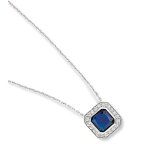 Collier argent 925 / 1000e oz saphir - sf bijoux - 301223 - 42 - femme - argent�