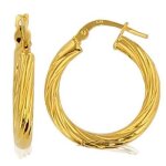 Sf bijoux - cr�ole plaqu� or torsad� - (101906)