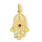 Pendentif - sf bijoux - main de fatma - plaqu� or - dor� - 10 ans garantie