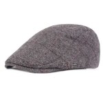 Sha beret homme casquette plate laine hiver gris