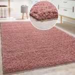 Shaggy tapis poils hauts poils longs haute qualit� haut densit� de fil uni pastel rose [120x170 cm]