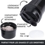 Shaker  protines 500 ml avec compartiment  poudre