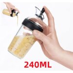 Shaker  vinaigrette - 240ml - noir - acier inoxydable - mlangeur de sauces