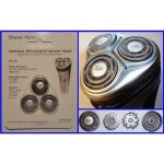 Ttes de rasage - philips - hq3 hq4 hq5 hq55 hq56 hq6 - lot de 3 - compatible norelco - double bague