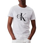 T - shirt calvin klein jeans homme blanc monologo slim fit � manches courtes