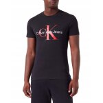 T - shirt calvin klein jeans homme noir monologo slim fit � manches courtes