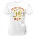 T - shirt - non prcis - 50 ans - femme - polyester - ddicace personnalisable