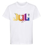 T - shirt enfant - npz - jul - logo multicolore - 100% coton - blanc 3 - 14 ans