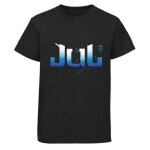 T - shirt enfant - npz - style jul - logo d�grad� bleu & blanc - 100% coton - noir - 3 - 14 ans