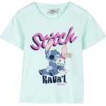 T - shirt enfant - stitch - turquoise - 100% coton - manches courtes - licence disney