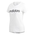 T - shirt femme - adidas - w e lin slim t - blanc / noir - manches courtes - coupe r�guli�re