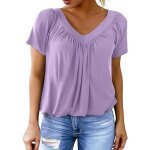 T shirt femmetee shirt femme col v coupe amplet - shirt femme d�t� confortable et mode a manches courtes ...