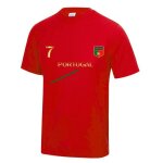T - shirt de foot - npz - portugal 7 supporter - rouge - coupe unisexe - tissu neoteric respirant