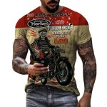T shirt homme vintage moto 3d impression tee shirt hommecol rond r�tro moto tshirt manches courtes - ...