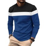 T shirt hommetee shirt manche longue homme col rond ray� casual style d�contract� l�ger coupe ajust�e ...