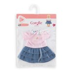 T - shirt et jupe  volants - corolle - week - end  paris - 30 cm - mixte - 18 mois et plus