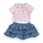 T - shirt et jupe à volants - corolle - week - end à paris - 36 cm - tenue décontractée - rose T - shirt et jupe à volants - corolle - week - end à paris - 36 cm - tenue décontractée - rose