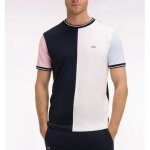 T - shirt � manches courtes en coton colorblock coupe regular
