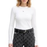 T - shirt manches longues blanc femme calvin klein jeans label
