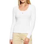 T - shirt manches longues blanc femme calvin klein jeans woven
