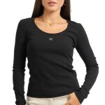 T - shirt manches longues noir femme calvin klein jeans woven