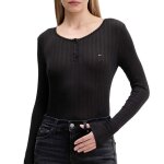 T - shirt manches longues noir femme tommy hilfiger dw0dw21575