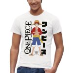 T - shirt enfant one piece luffy chapeau de paille - blanc 100% coton manches courtes