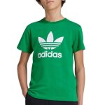 T - shirt vert gar�on adidas trefoil