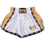 Short de boxe kick / tha blanc et or - mtal boxe - extrem - coupe courte et ajuste - tissu doubl ...