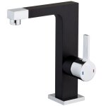 Short mitigeur lavabo noir chrom� essebagno