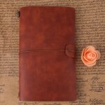 Bloc - notes - sib - carnet de voyage en cuir pu - 72 feuilles - 208x128cm - marron