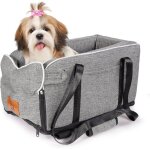 Si�ge auto pour petits chiens - febest - 42x22x24 cm - gris pur - lavable en machine - fixation ceinture ...